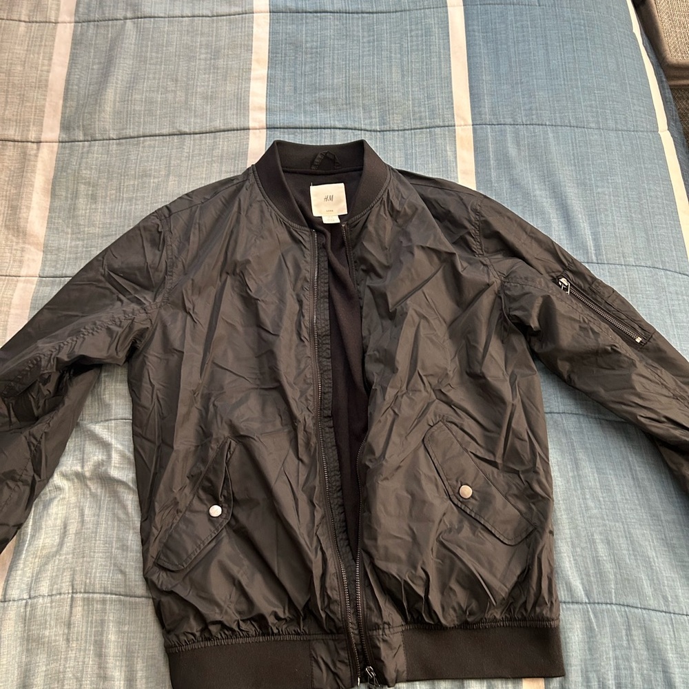 H&M Black Bomber Jacket, Men’s Medium